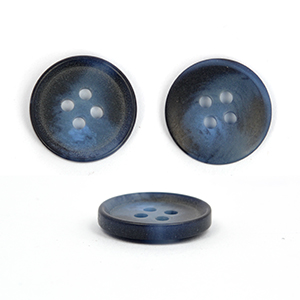 Пуговицы 8377 (1500) цв.097 синий/черный 24L-15мм, 4 прокола, 100 шт