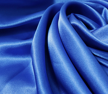 Ткань атлас стрейч 95 г/м² 97% полиэстер, 3% спандекс шир.150 см арт.Р.11315.14 цв.14 синий уп.25м (±5м)