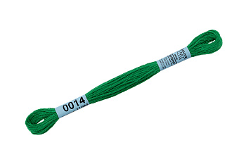 Нитки для вышивания Gamma мулине (0001-0206) 100% хлопок 24 x 8 м цв.0014 ярк.зеленый