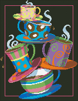 Набор Паутинка для изготовления картины со стразами арт.М228 Кофе, чай! 31х40 см