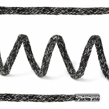 Шнурки TBY плоские 5мм арт.SLF034 длина 130 см цв.черный/белый уп.50шт