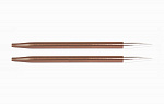 47526 Knit Pro Спицы съемные для вязания Zing 5,5мм для длины тросика 20см, алюминий, охра (коричневый), 2шт