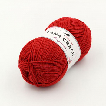 Пряжа для вязания ТРО LANA GRACE Original (25% мериносовая шерсть, 75% акрил супер софт) 5х100г/300м цв.0042 красный