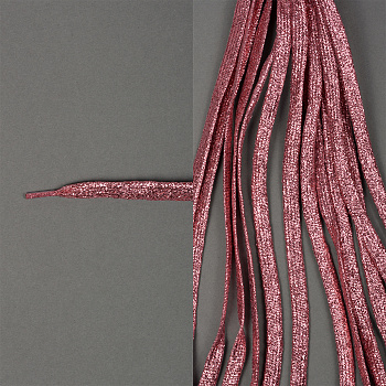 Шнурки плоские 10мм металлизированые дл.100см цв. розовый МХ- 334 (10 компл)