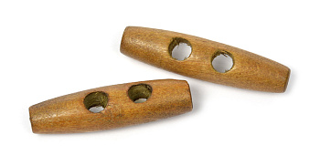 Пуговицы деревянные TBY BT.WD.027 цв.002 коричневый 80L-51мм, 2 прокола, 20 шт