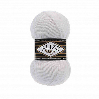 Пряжа для вязания Ализе Superlana klasik (25% шерсть, 75% акрил) 5х100г/280м цв.055 белый