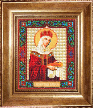Набор для вышивания бисером ЧАРИВНА МИТЬ арт.Б-1196 Икона святой равноапостольной царицы Елены 18,5х22,5 см