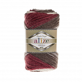 Пряжа для вязания Ализе Superlana Midi Batik (25% шерсть, 75% акрил) 5х100г/170м цв.7049