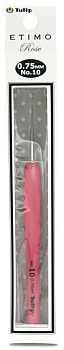 Tulip Крючок для вязания с ручкой ETIMO Rose арт.TEL-10E  0,75мм, сталь / пластик