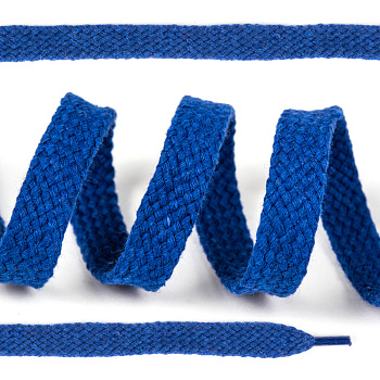 Шнурки плоские 12мм классическое плетение х/б дл.150см цв.023 василёк (10 комп)
