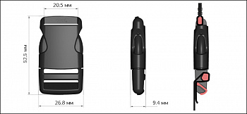 Фастекс 20мм FQ20 цв.черный нагрузка 40 кг уп.500 шт
