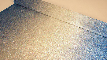 Бумага гофрированная с переходом Италия 50см х 2,5м 180г/м² цв.802/2 серебряно-синий