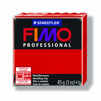 FIMO professional полимерная глина, запекаемая в печке, уп. 85г цв.чисто-красный, арт.8004-200