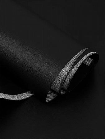 Экокожа 380 г/м² 100% PVC шир.140 см арт.KN.07 цв.черный уп.2м