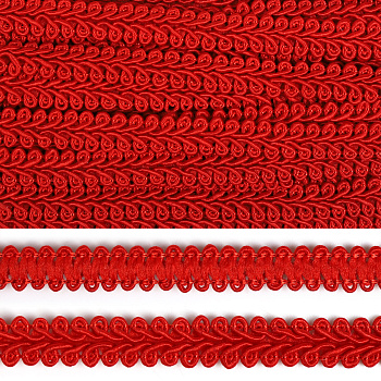 Тесьма Шанель плетеная TBY шир.12мм 0384-0016 цв.F162 (26) красный уп.18,28м
