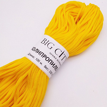 Шнур для вязания BigCityYarn Ø5мм цв.желтый (±100м)