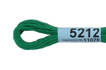 Нитки для вышивания Gamma мулине (3173-6115) 100% хлопок 24 x 8 м цв.5212 т.зеленый
