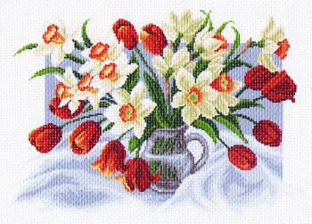 Рисунок на канве МАТРЕНИН ПОСАД арт.37х49 - 1226 Весенние цветы