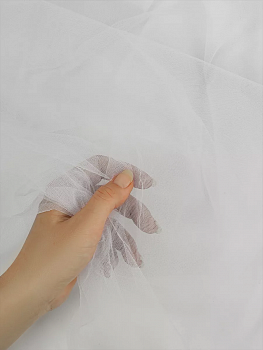 Еврофатин мягкий матовый Hayal Tulle арт.HT.S шир.300см, 100% полиэстер цв. 1 уп.50м - белый