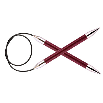 29123 Knit Pro Спицы круговые для вязания Royale 9мм /100см, ламинированная береза, розовая фуксия