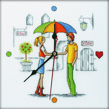 Набор для вышивания РТО арт.M40002 Встреча под зонтом 25х25 см