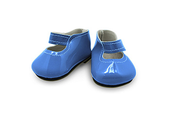 Туфли лакированные для кукол КЛ.28338 твердая подошва 6,5х2,5см, цв.св.синий 1 пара