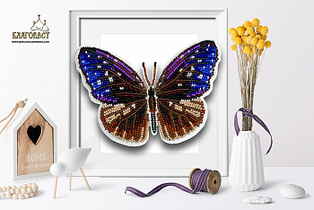 Набор для вышивки бисером 3-D БЛАГОВЕСТ арт.Б-041 Бабочка Euploea Mulciber 14х9,5 см