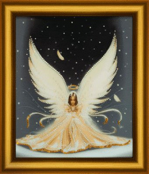 Набор ЧМ арт. КС-140 для изготовления картины со стразами Рождественский ангел 29,5x24 см