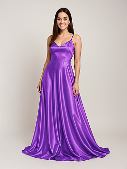 Ткань Атлас-сатин 67 г/м² 100% полиэстер шир.150 см арт.AS.07 цв.сиреневый уп.3м