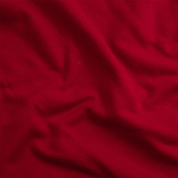 Ткань трикотаж Футер 2х нитка начес хлопок 210г пенье 100+100см красный 19-1761 уп.1м