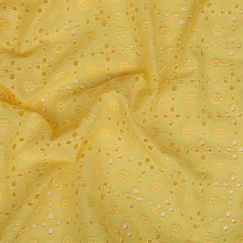 Ткань шитье TBY-8167-03 100г/м2 100% хлопок шир.150см цв.желтый уп.3м