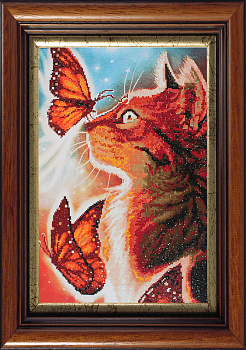 Набор Колор Кит мозаичная картина арт.КК.10013 Кошка с бабочками 40х60