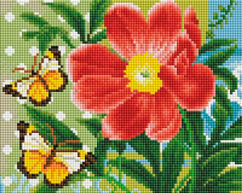 Набор Белоснежка для изготовления картин со стразами арт.БЛ.409-ST-PS Бабочки и цветок 20х25 см