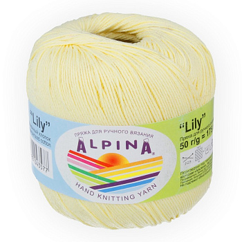 Пряжа ALPINA LILY (100% мерсеризованный хлопок) 10х50 г/175 м цв.176 бл.желтый