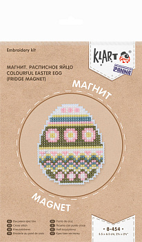 Набор для вышивания KLART арт. 8-454 Магнит. Расписное яйцо 5,5х6,5 см