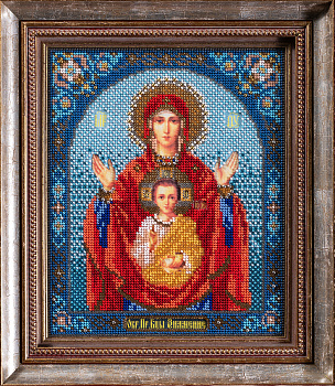Набор для вышивания бисером КРОШЕ арт. В-157 Богородица Знамение 20x24 см