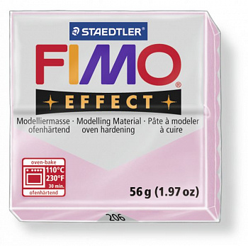 FIMO Effect полимерная глина, запекаемая в печке, уп. 56г цв.розовый кварц, арт.8020-206