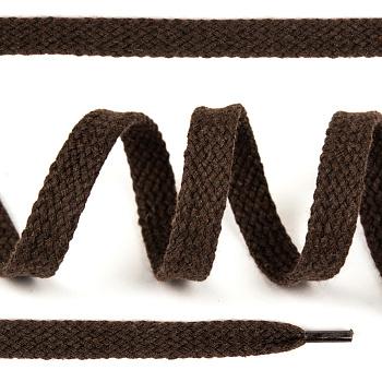 Шнурки плоские х/б 12мм 150см цв.016 коричневый (10 комп)