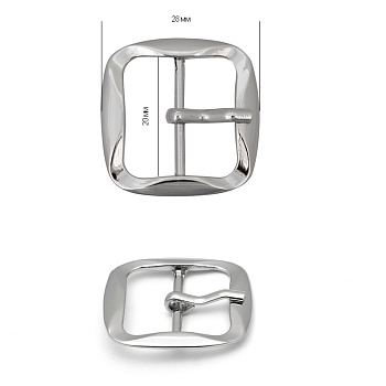 Пряжка металлическая TBY.1669 28х28мм, внутр. размер 20мм цв. никель уп.20шт