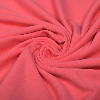Ткань трикотаж Футер 2х нитка начес с лайкрой 190г опененд 100+100см яр.розовый 17-1937 пач.45-70м