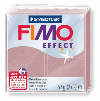FIMO Effect полимерная глина, запекаемая в печке, уп. 56г цв.перламутровая роза, арт.8020-207