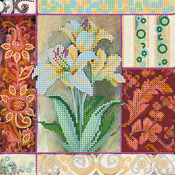 Схема на холсте АБРИС АРТ арт. AC-507 Королевские цветы 20х20 см