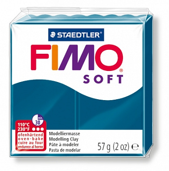 FIMO Soft полимерная глина, запекаемая в печке, уп. 56г цв.синий калипсо арт.8020-31