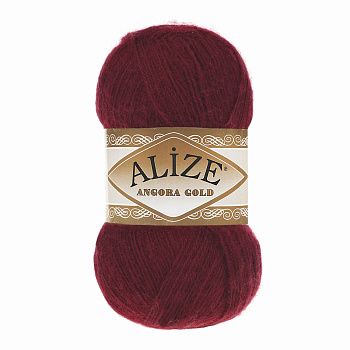 Пряжа для вязания Ализе Angora Gold (20% шерсть, 80% акрил) 5х100г/550м цв.057 бордовый