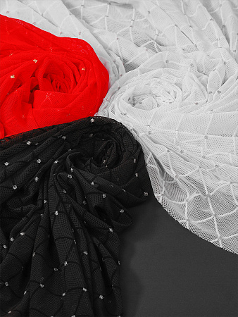 Сетка эластичная с флоком арт.TBY.SZ030218 85г/м² ш.150см цв.116 красный уп.25м