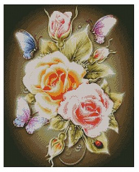 Набор алмазной живописи с подрамником Алмазная вышивка арт.СК-638(П) Розы 40х50 см