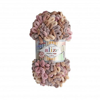 Пряжа для вязания Ализе Puffy Fine Color (100% микрополиэстер) 5х100г/14,5м цв.6033