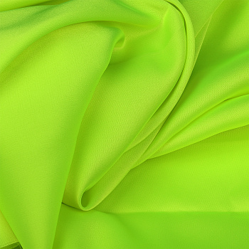 Ткань шелк Армани 90г/м² 97% ПЭ 3% Спандекс шир.150см арт.TBYArm-154 цв.154 зелено-желтый неон уп.5м