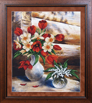Набор для вышивания бисером МАГИЯ КАНВЫ арт.Б070 Майские цветы 34х42 см