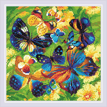 Набор РИОЛИС мозаичная картина арт.AM0038 Яркие бабочки 30х30 см